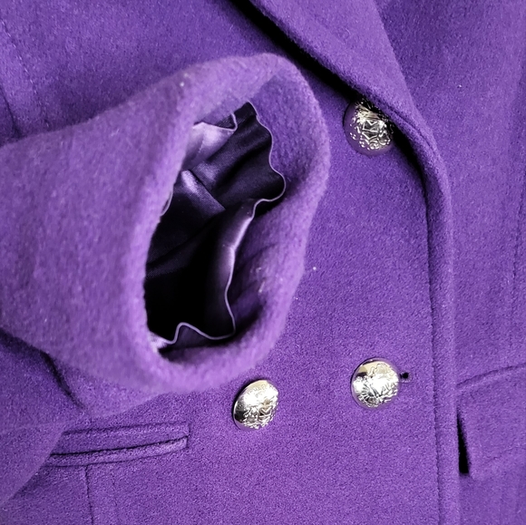 Michael Kors purple double breastfed  pea coat size Small - Picture 8 of 9